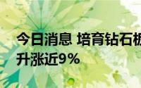 今日消息 培育钻石板块早盘走高，四方达拉升涨近9%