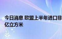 今日消息 欧盟上半年进口非俄罗斯天然气较去年同期增350亿立方米