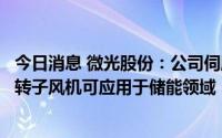 今日消息 微光股份：公司伺服电机可应用于机器人领域，外转子风机可应用于储能领域