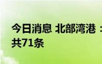 今日消息 北部湾港：公司内外贸集装箱航线共71条