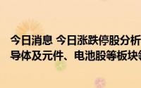 今日消息 今日涨跌停股分析：82只涨停股，2只跌停股，半导体及元件、电池股等板块领涨