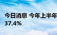 今日消息 今年上半年光伏发电装机同比增长137.4%