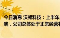 今日消息 沃顿科技：上半年主要是局部疫情严重区域受到影响，公司总体处于正常经营状态