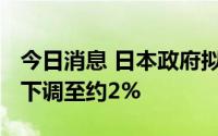 今日消息 日本政府拟将2022年经济增长预期下调至约2%