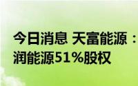 今日消息 天富能源：子公司1980万元收购云润能源51%股权