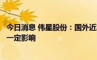 今日消息 伟星股份：国外近期能源价格上涨，短期订单受到一定影响