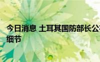 今日消息 土耳其国防部长公布伊斯坦布尔联合协调中心运行细节