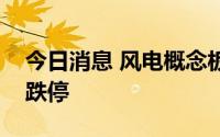 今日消息 风电概念板块持续走低，大金重工跌停