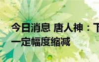 今日消息 唐人神：下半年起资本开支规模有一定幅度缩减