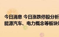 今日消息 今日涨跌停股分析：93只涨停股，7只跌停股，新能源汽车、电力概念等板块领涨