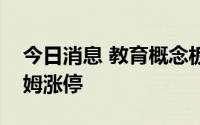 今日消息 教育概念板块午后异动拉升，美吉姆涨停