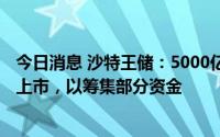 今日消息 沙特王储：5000亿美元新未来城项目预计2024年上市，以筹集部分资金