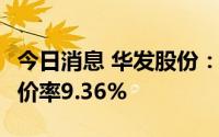 今日消息 华发股份：44.89亿元中标土地，溢价率9.36%