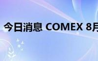 今日消息 COMEX 8月黄金期货收跌约0.1%