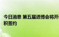 今日消息 第五届进博会将开设六大展区，已有85%的规划面积签约