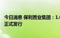 今日消息 保利置业集团：1.07亿股代息股份已于7月27日获正式发行