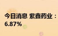今日消息 紫鑫药业：上半年净亏损同比扩大86.87%