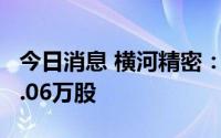 今日消息 横河精密：副总经理减持公司股份9.06万股