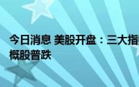 今日消息 美股开盘：三大指数集体高开，纳指涨0.65%，中概股普跌