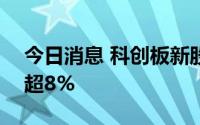 今日消息 科创板新股N晶华微开盘破发，跌超8%
