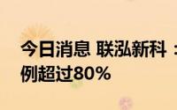 今日消息 联泓新科：目前光伏胶膜料排产比例超过80%