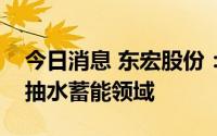 今日消息 东宏股份：公司管道产品可适用于抽水蓄能领域