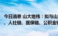 今日消息 山大地纬：拟与山东征信探讨泉城链及其他城市链、人社链、医保链、公积金链等在普惠金融场景的应用