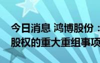 今日消息 鸿博股份：终止购买广州科语51%股权的重大重组事项