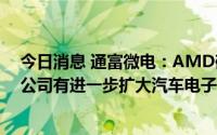 今日消息 通富微电：AMD砍单情况对公司的影响非常小，公司有进一步扩大汽车电子产能的计划