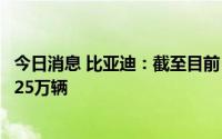 今日消息 比亚迪：截至目前“汉家族”系列汽车累计销量超25万辆