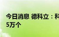 今日消息 德科立：科创板IPO中签号共约1.85万个