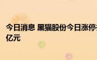 今日消息 黑猫股份今日涨停并创历史新高，四机构买入1.98亿元