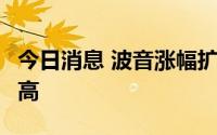 今日消息 波音涨幅扩大至7.5%，创近14周新高