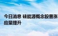 今日消息 硅能源概念股普涨，硅料项目密集投产带动行业供应量提升