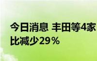 今日消息 丰田等4家日本车企7月在美销量同比减少29％