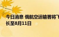 今日消息 俄航空运输署将飞往俄11个机场的临时限制令延长至8月11日