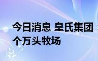 今日消息 皇氏集团：拟在5年内推动建设10个万头牧场