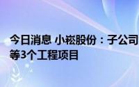 今日消息 小崧股份：子公司合计2078.82万元中标中国石化等3个工程项目