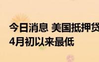 今日消息 美国抵押贷款利率降至5%以下，为4月初以来最低