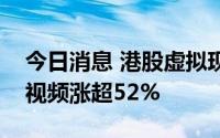 今日消息 港股虚拟现实概念领涨，中国数字视频涨超52%