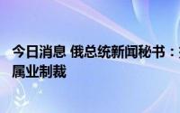 今日消息 俄总统新闻秘书：拓展粮食外运协议须解除对俄金属业制裁