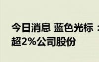 今日消息 蓝色光标：大股东拉卡拉拟减持不超2%公司股份