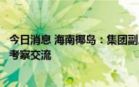 今日消息 海南椰岛：集团副总经理杨鹏一行赴国台酒业集团考察交流