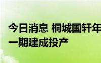 今日消息 桐城国轩年产40GWh动力电池项目一期建成投产