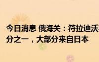 今日消息 俄海关：符拉迪沃斯托克进口汽车数量同比增长三分之一，大部分来自日本