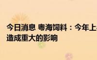 今日消息 粤海饲料：今年上半年暂时的经营亏损不会对公司造成重大的影响