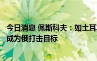 今日消息 佩斯科夫：如土耳其无人机工厂在乌落成，将立即成为俄打击目标