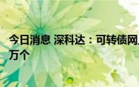 今日消息 深科达：可转债网上中签结果出炉，中签号共8.36万个
