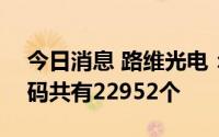 今日消息 路维光电：科创板IPO网上中签号码共有22952个