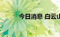 今日消息 白云山AH股双双大跌